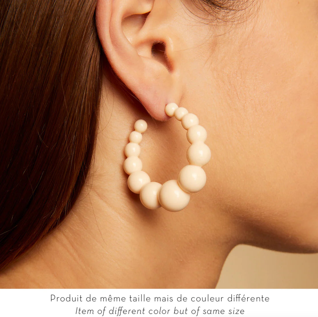 GAS BIJOUX : Creole Andy Acetate Blue Bead - Earrings