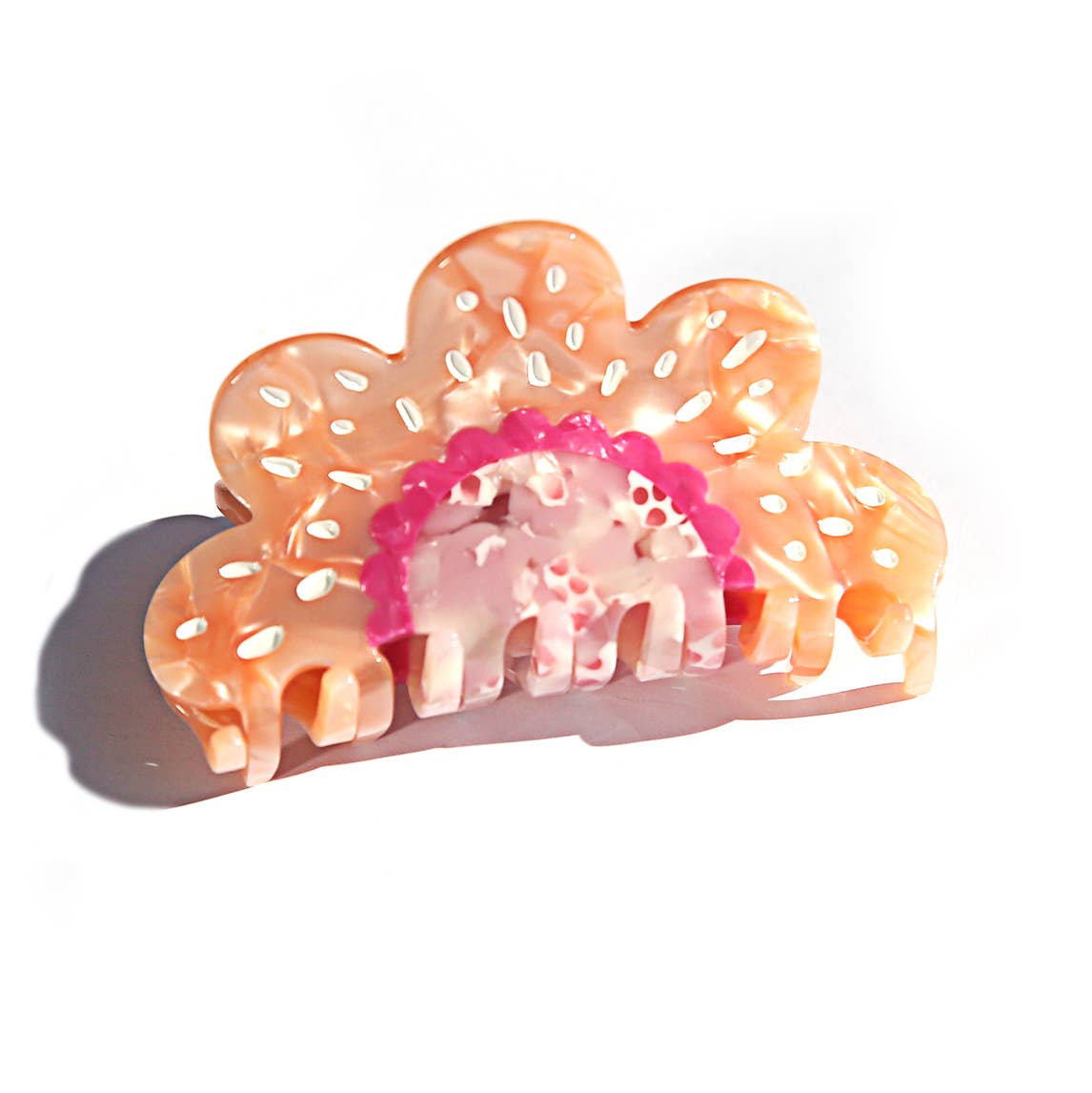 KINGSTON: Pink Flower Claw - Hair Clip