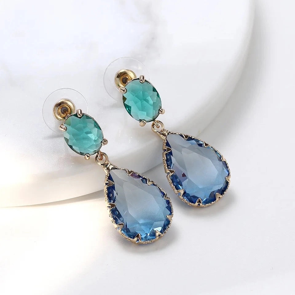 GREENWOOD DESIGNS : Small Bling Turquoise & Blue - Earrings