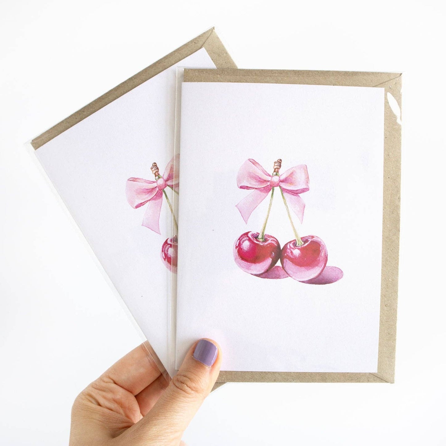 GREETING CARD : Julia Ockert - Demure Cherries - Greeting Card
