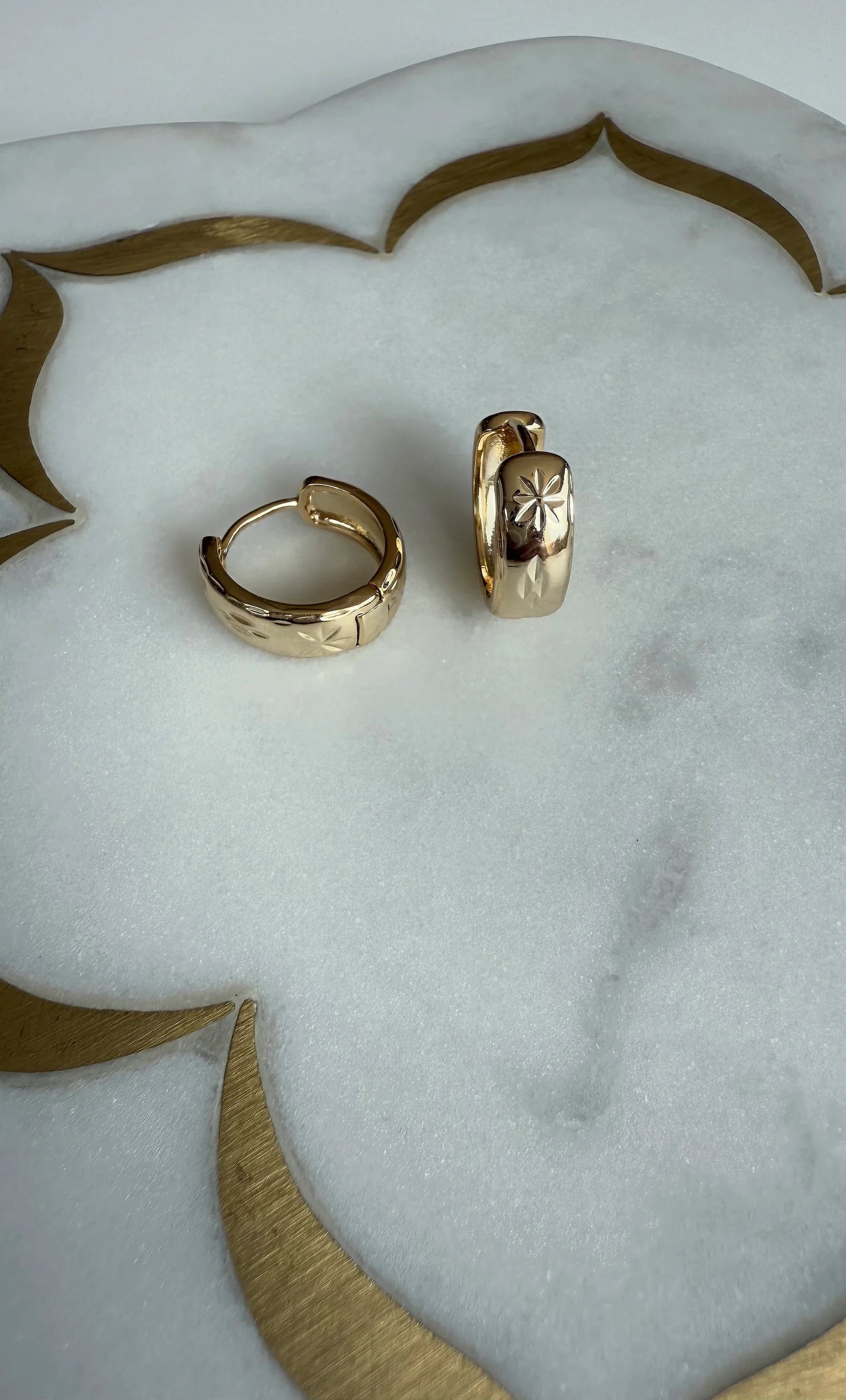 TUNIK - Midnight Stars Huggie Earrings - Gold Fill