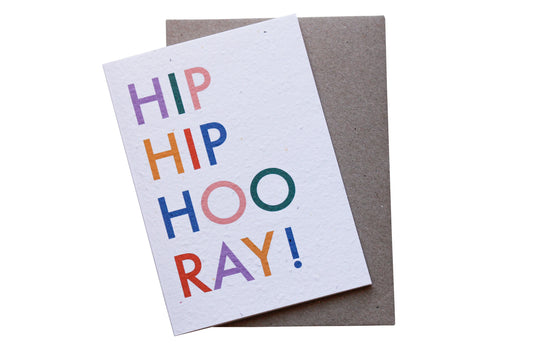 GREETING CARD : Hip Hip Hooray! Mini Plantable Card - Greeting Card