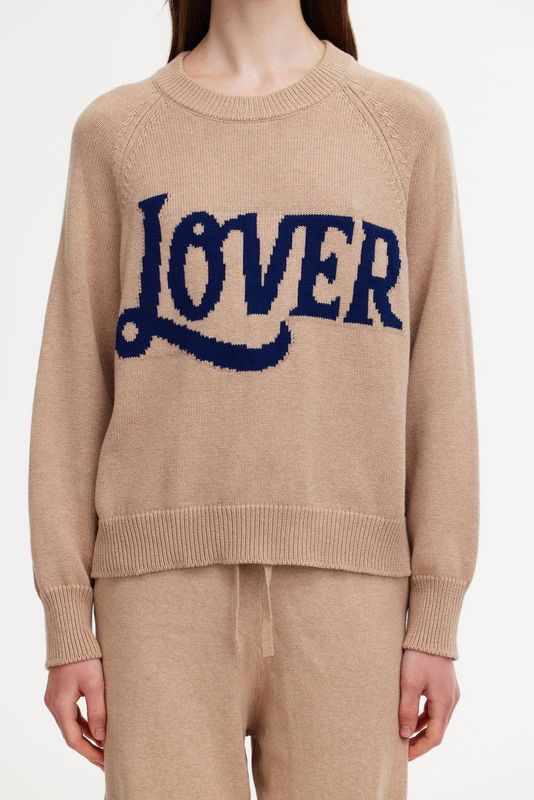 KINNEY : Stone w/ Navy “Lover” Stitching - Knit