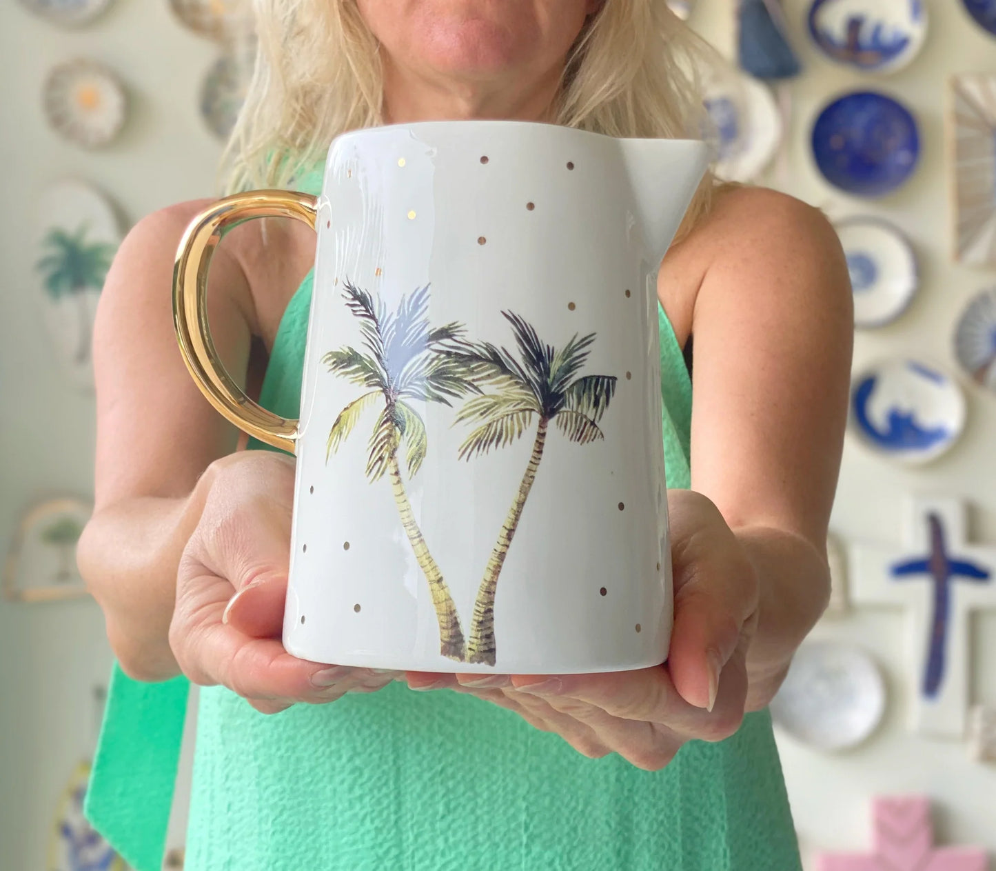 CARLA DINNAGE - White Tropical Palm Jug