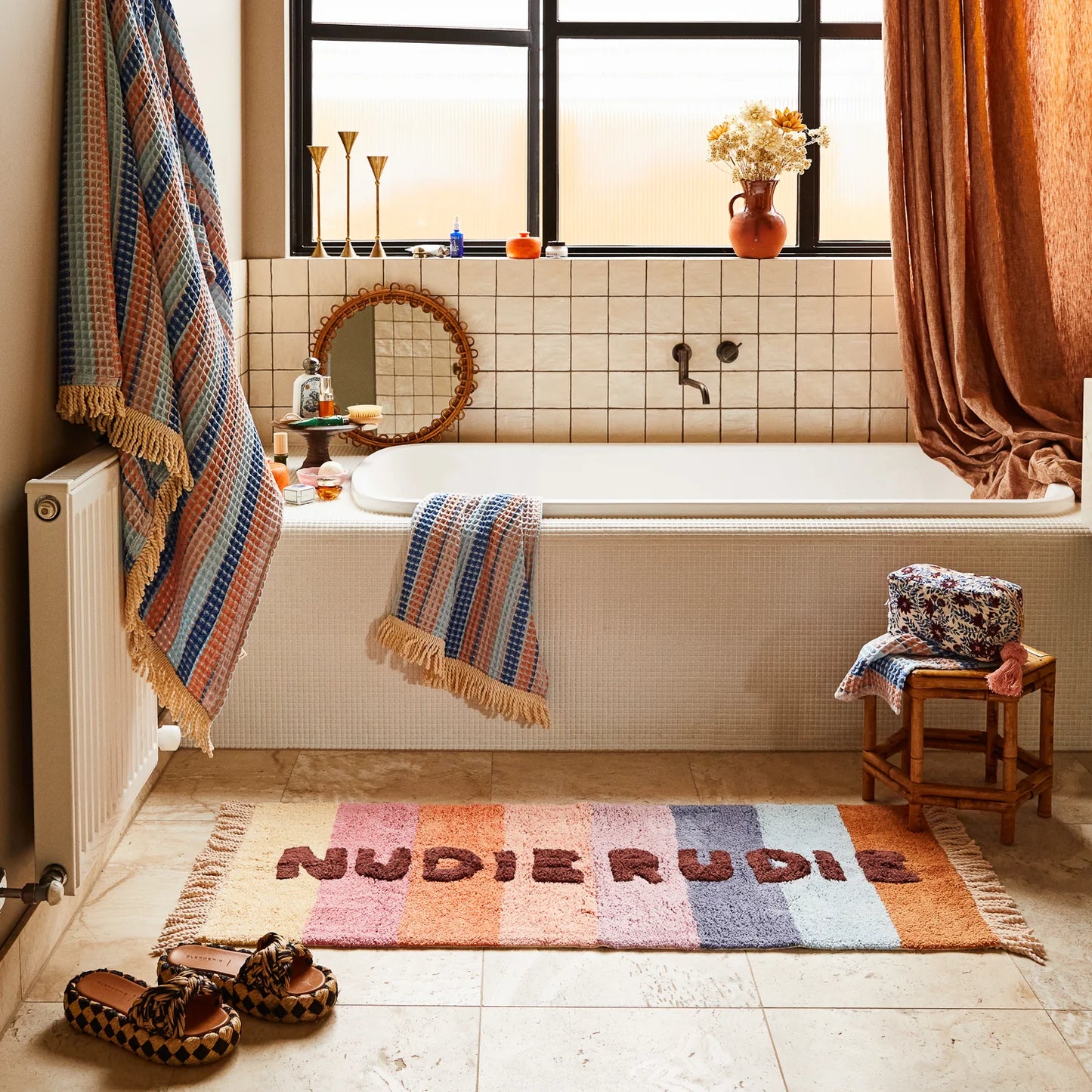 SAGE x CLARE : Kanti Waffle Bath Towel - Ultramarine