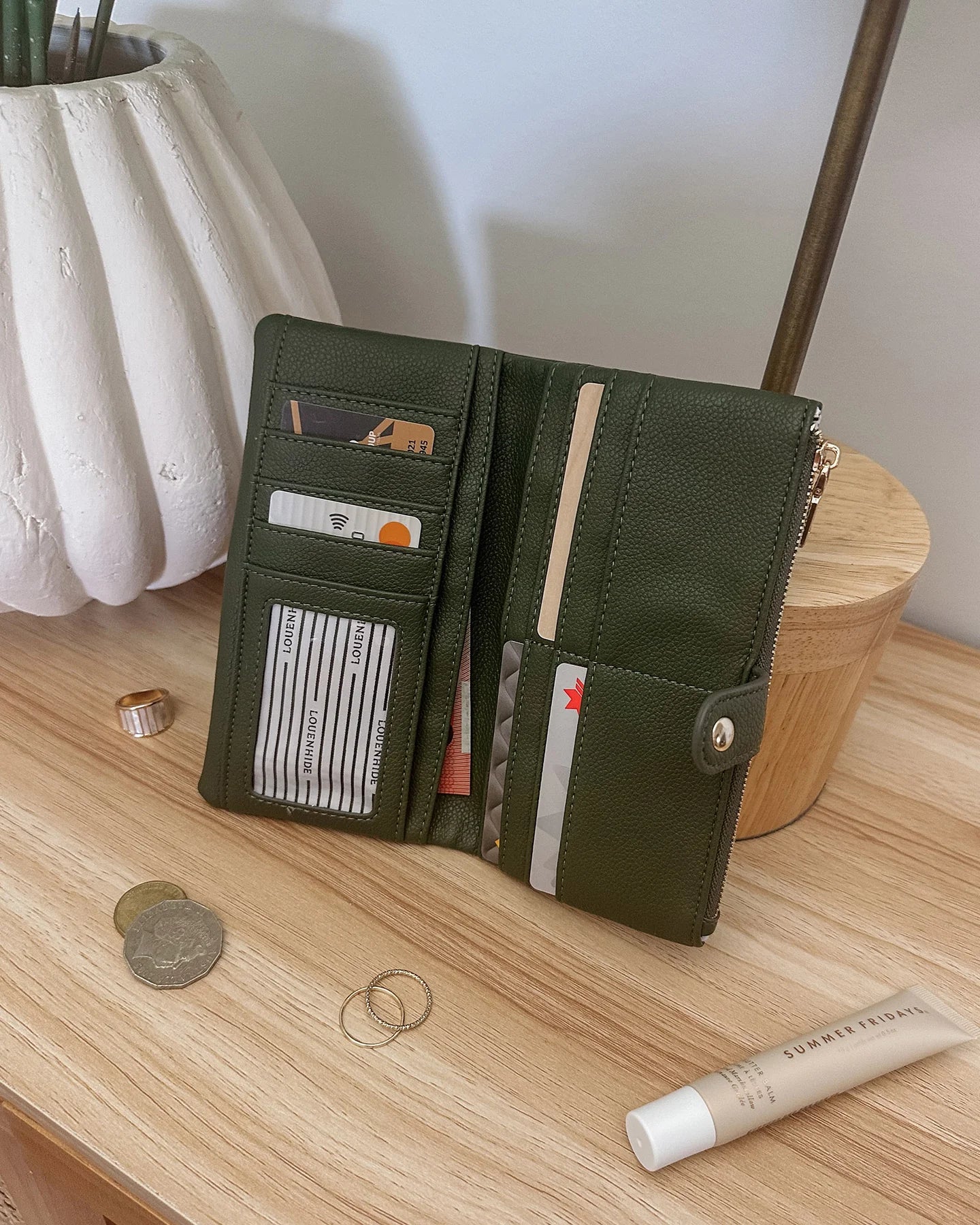 LOUENHIDE - Stella Wallet - Olive