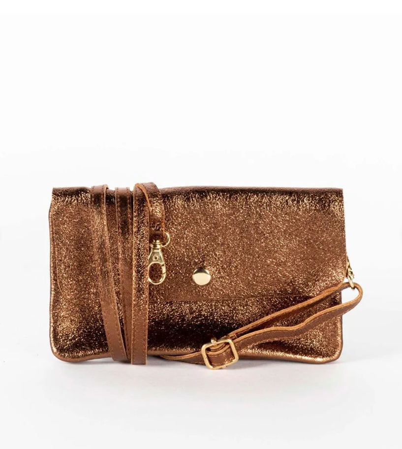 MAISON FANLI : Metallic Bronze - Cross Body Clutch