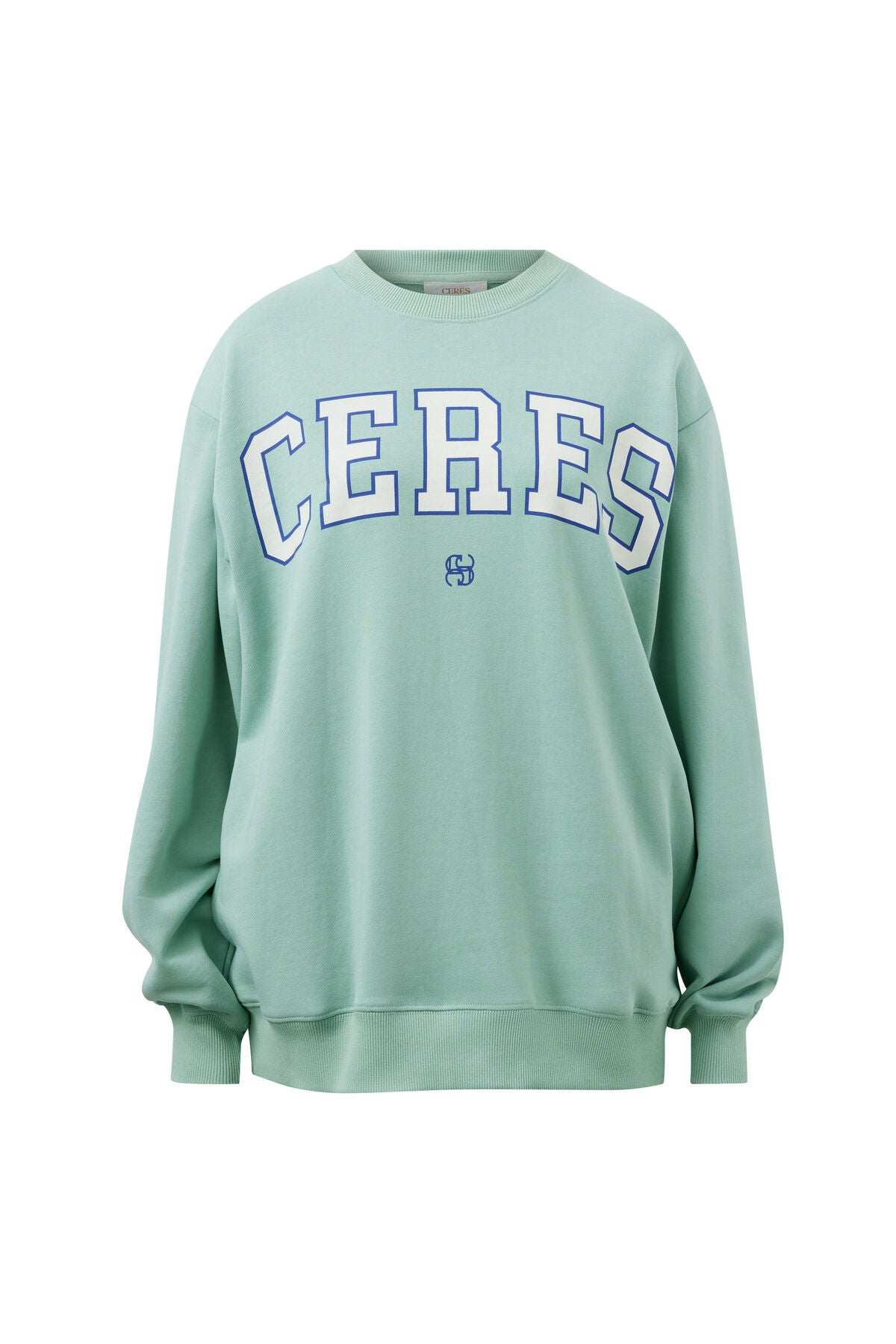 CERES LIFE - Isla Seafoam/Polo Blue - Oversized Slouchy Crew