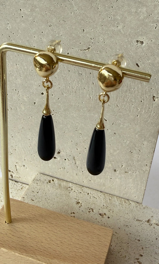 TUNIK : Wanderlight Onyx Precious Stone Drop - Earrings
