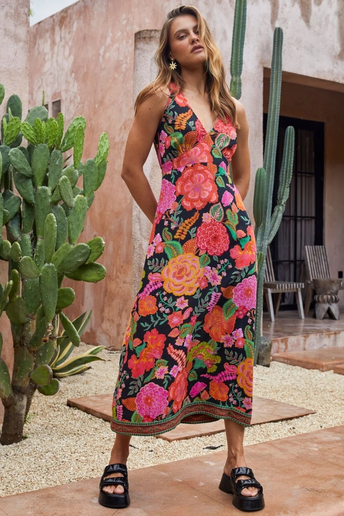 NINE LIVES BAZAAR : Marley Midi Dress - Paprika