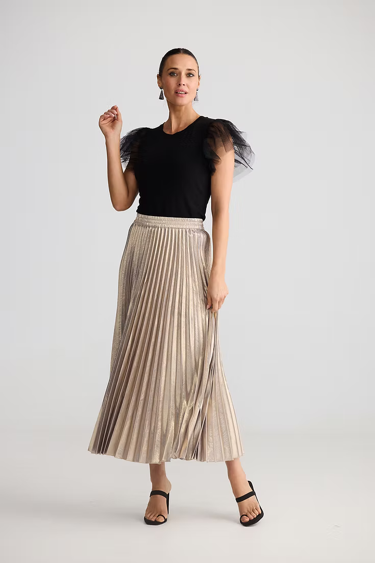BRAVE + TRUE : Alias Pleated Titanium - Skirt