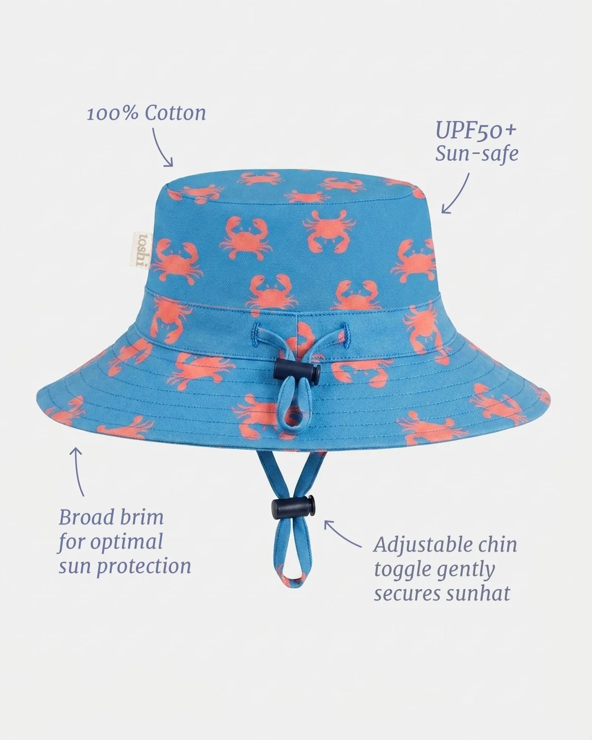 TOSHI : Pirate Mud crabs Blue -  Sun Hat
