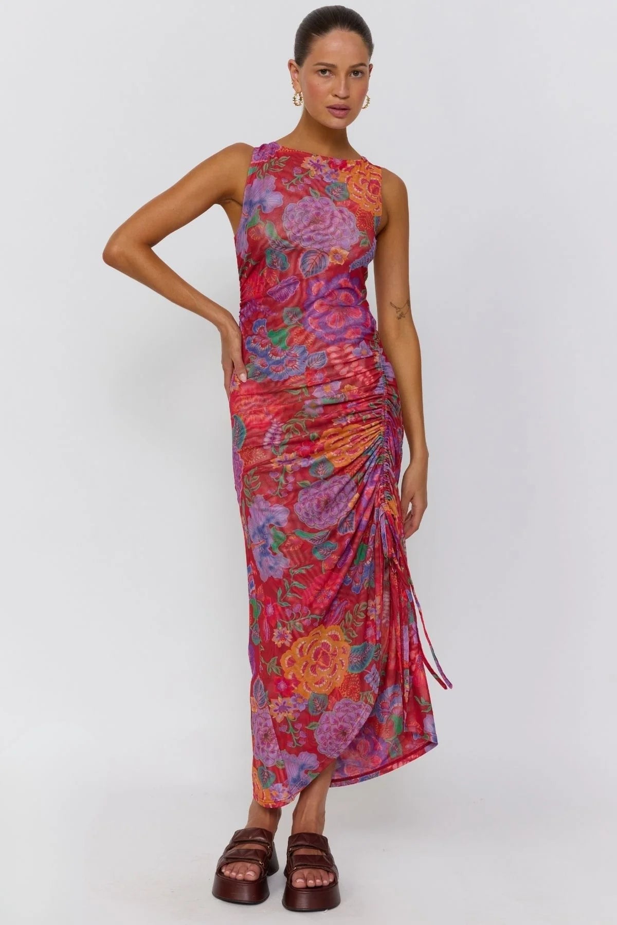 NINE LIVES BAZAAR : Tullah Midi Dress - Royal Rouge