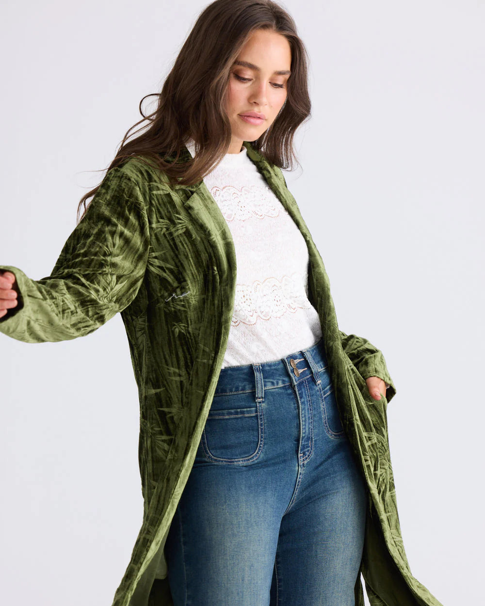 HOLIDAY : Aries Velvet Olive - Duster