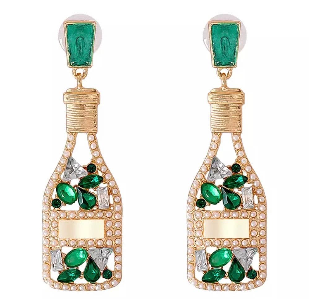 GREENWOOD DESIGNS: Champagne Bottle - Earrings