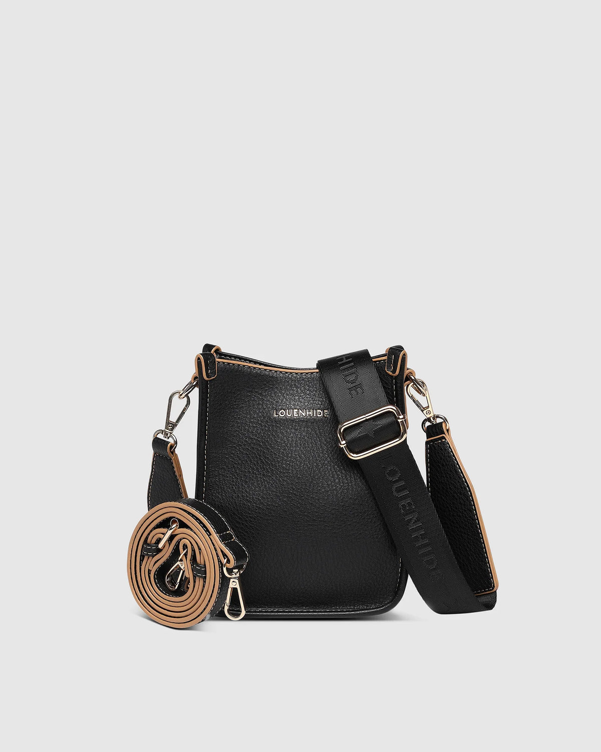 LOUENHIDE : Parker Phone Crossbody Bag - Black