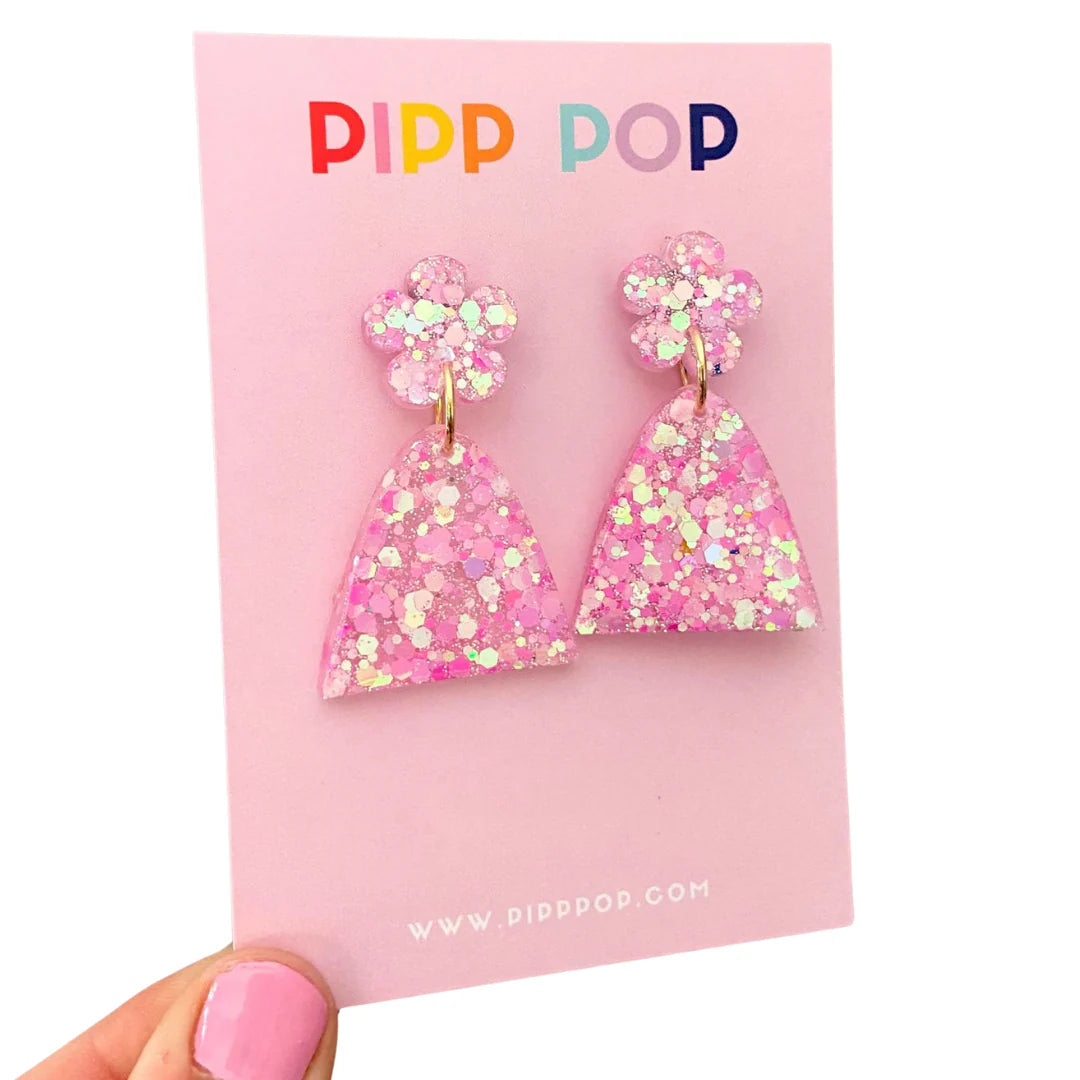 PIPP POP : Evie Glitter Dangle Pink - Earrings