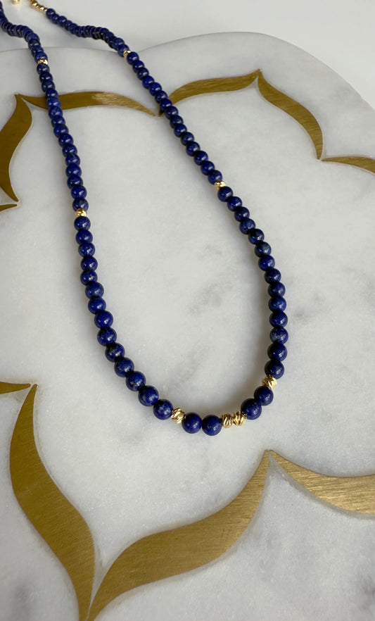 TUNIK: Night Swims Lapis Lazuli Beaded - Necklace