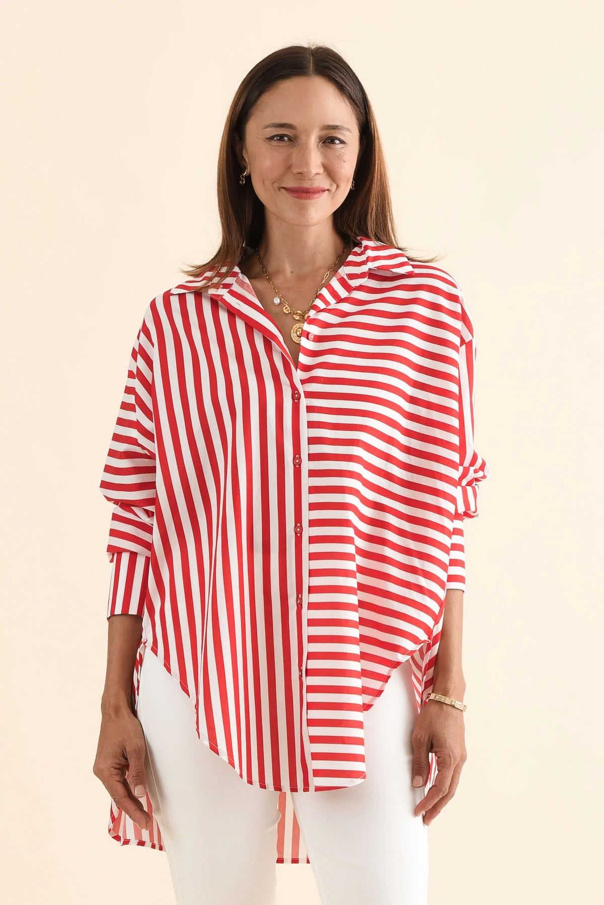 BRAVE + TRUE : Homestead Cherry Stripe - Shirt