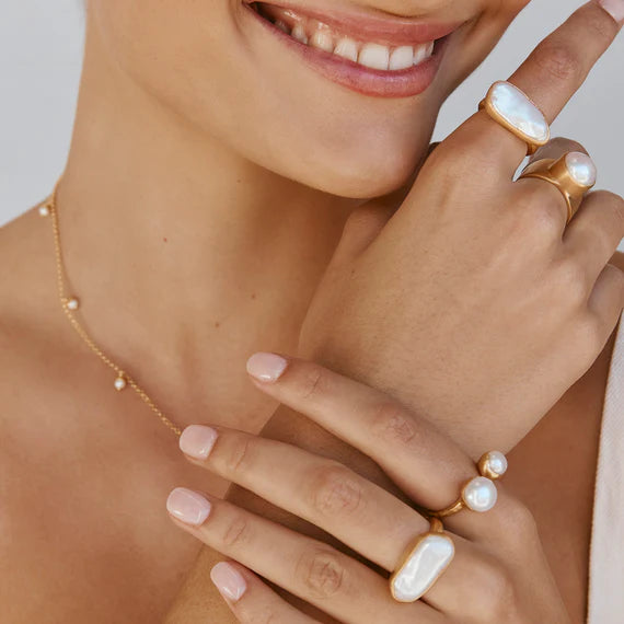 FAIRLEY : Double Pearl Ring - Gold