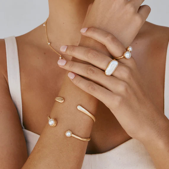 FAIRLEY : Double Pearl Ring - Gold