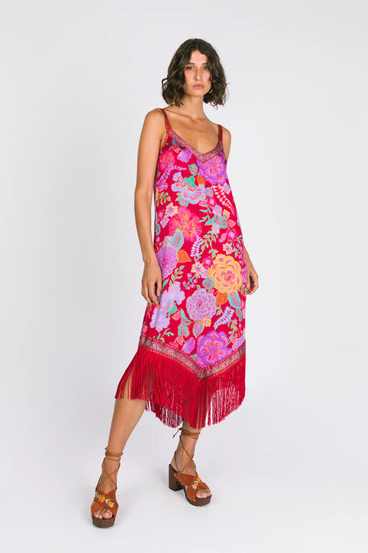 NINE LIVES BAZAAR - Holly Midi Dress - Royal Rouge