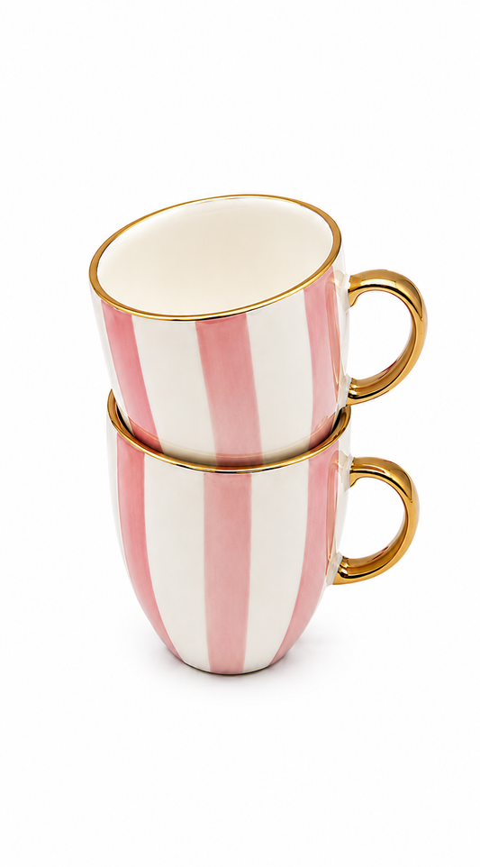 CARLA DINNAGE : Pink Stripe - Espresso Cup