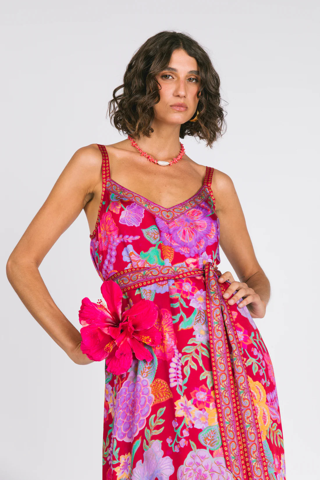 NINE LIVES BAZAAR - Holly Midi Dress - Royal Rouge