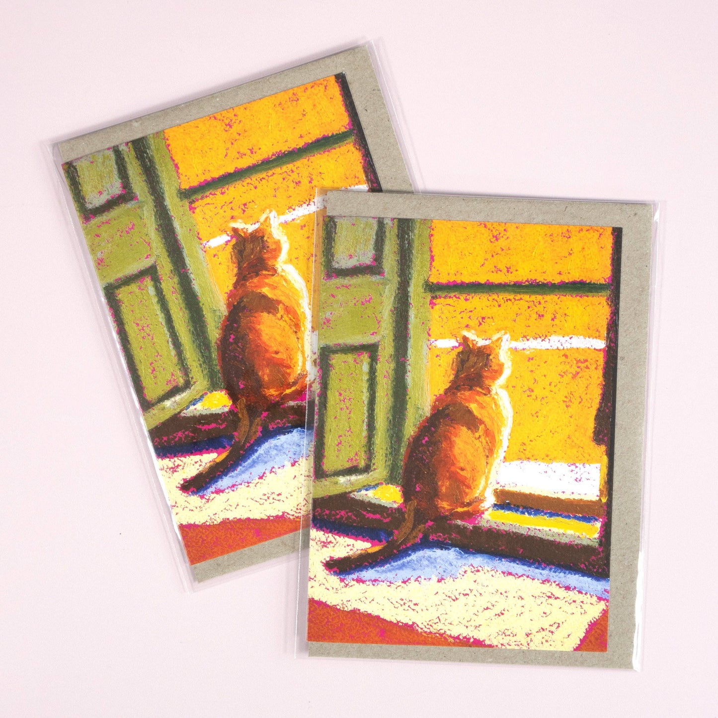 GREETING CARD : Julia Ockert - Sun Cat (Golden) Sympathy - Greeting Card