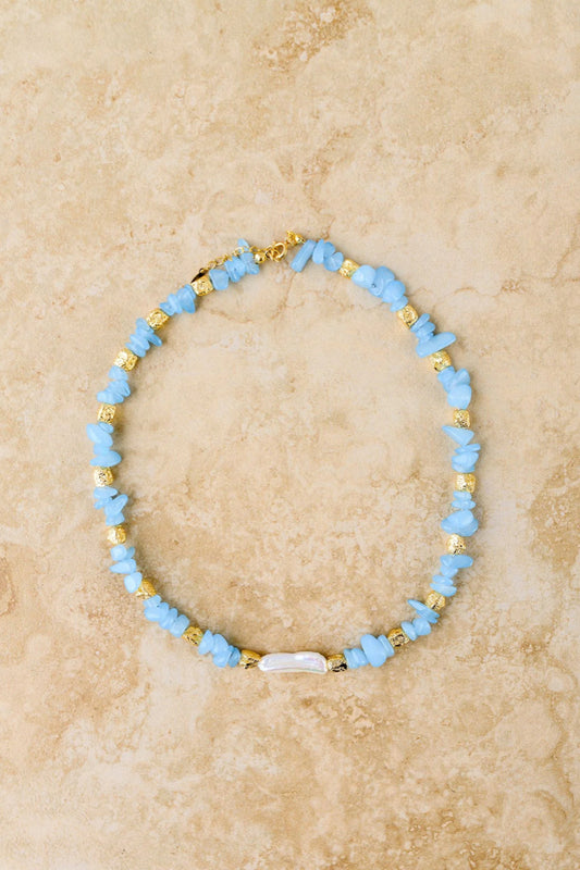 INDIGO & WOLFE : Azure Pearl Necklace