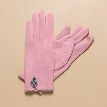 TAYLOR HILL : Houndstooth Button Border Pink - Gloves