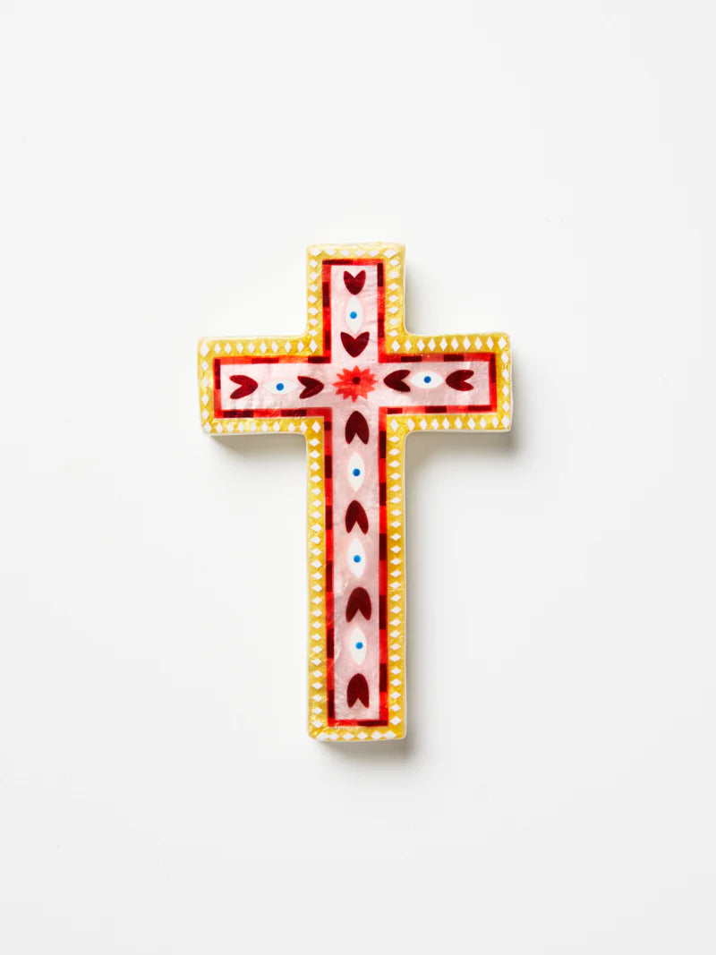JONES & CO : Fable Pink Small Cross - Wall Art
