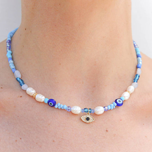 KINGSTON: Evil Eye Blue - Necklace
