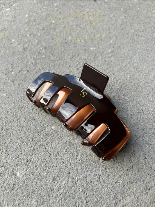 LUSTRE & SAGE : Brown Claw Clip