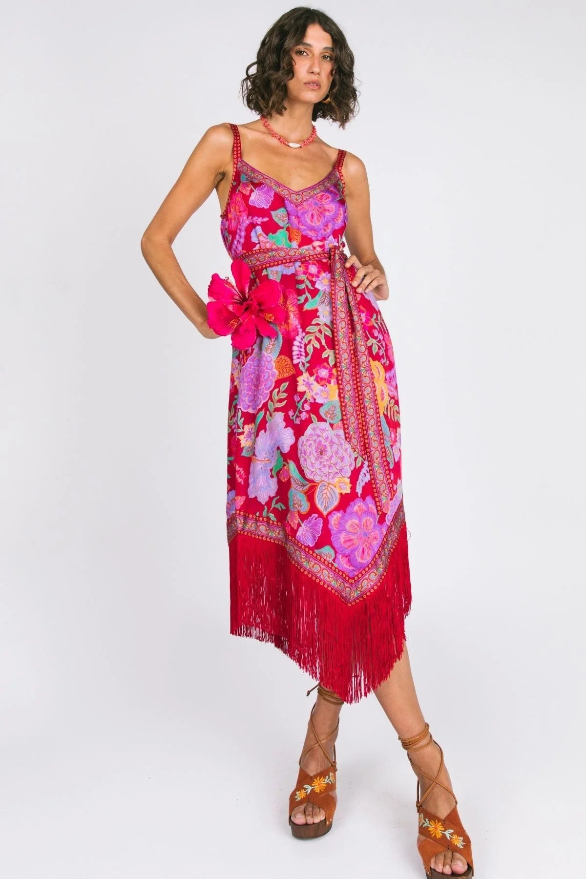 NINE LIVES BAZAAR : Holly Midi Dress - Royal Rouge