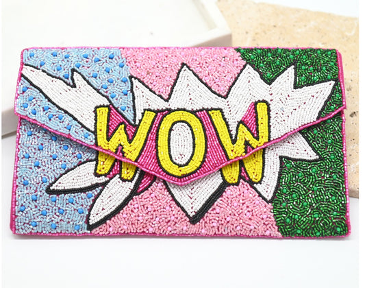 ANNA NOVA : Wow Beaded Clutch W/ Chain