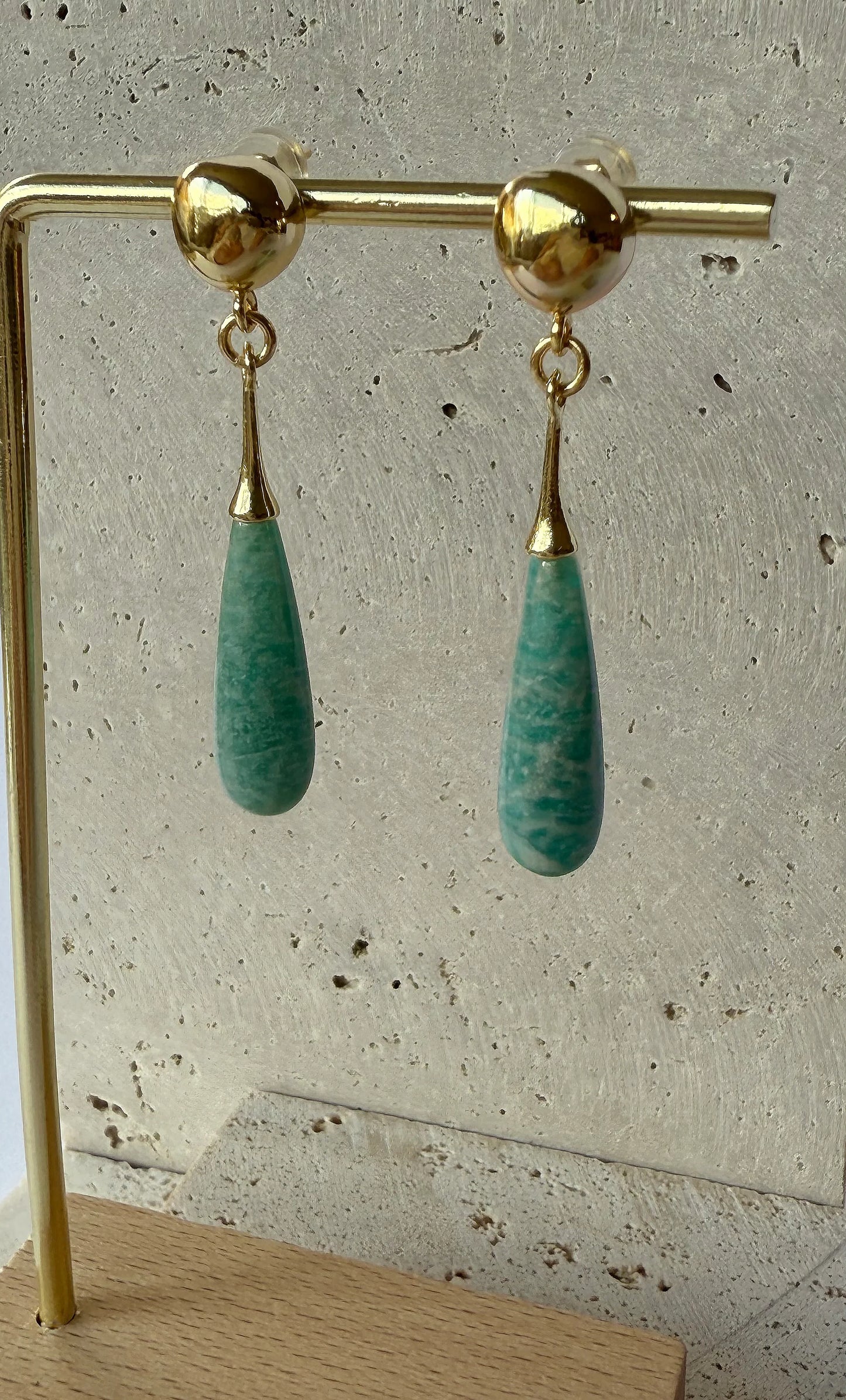 TUNIK : Wanderlight Amazonite Precious Stone Drop - Earring