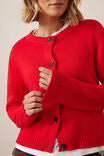 CERES LIFE - Nelly Long Sleeve Fiery Red - Knit Cardi