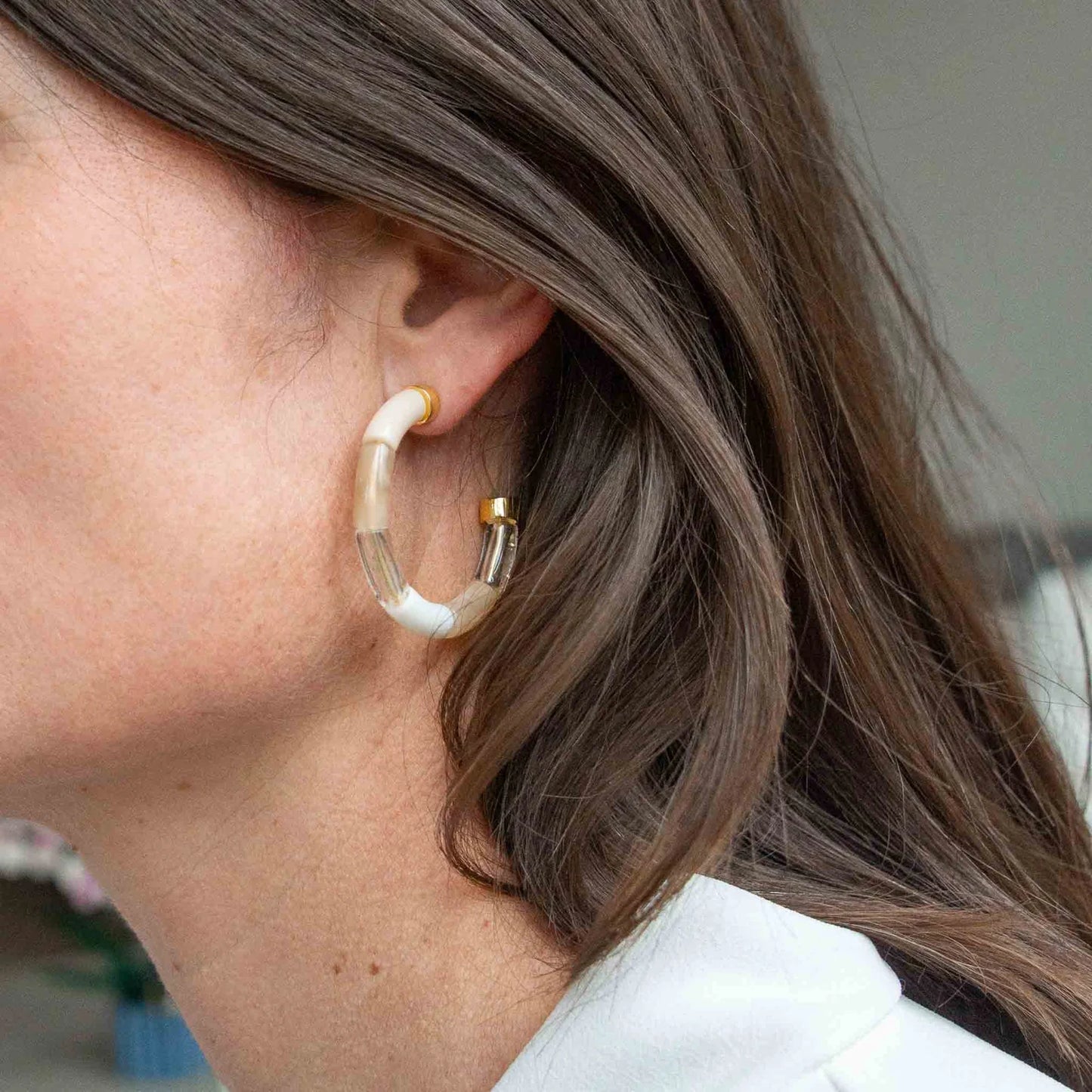 PARAYBAYA : Neve Crème/White - Earrings