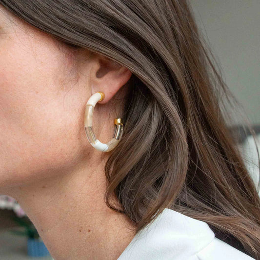 PARAYBAYA : Neve Crème/White - Earrings