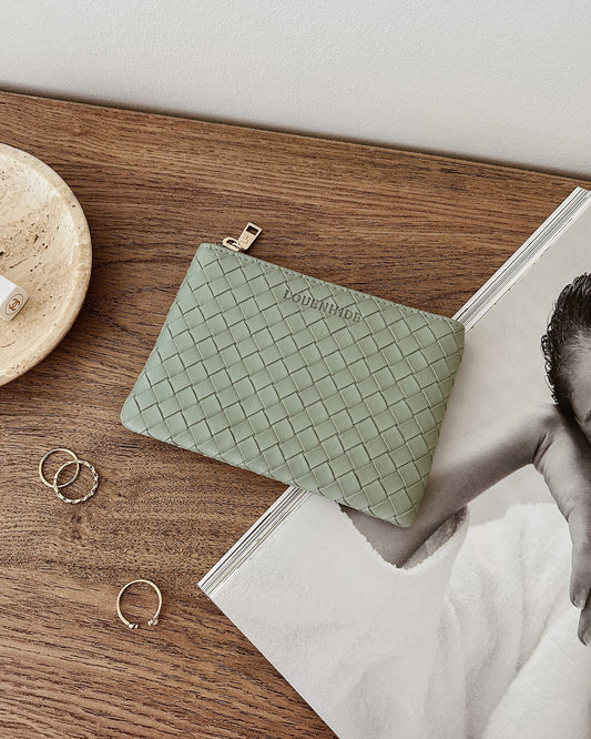 LOUENHIDE : Kuta Purse - Woven Sage Green