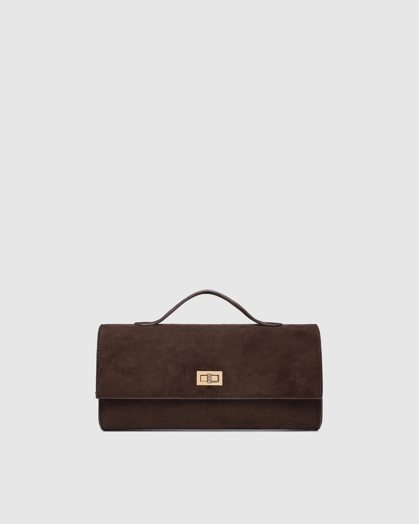 LOUENHIDE - Delaney Chocolate Suedette - Clutch