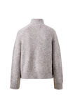 CERES LIFE - Riley Taupe Marle - Funnel Neck Tab - Cardi
