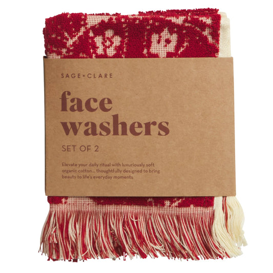SAGE + CLARE : Lucia Crimson - Face Washer Set