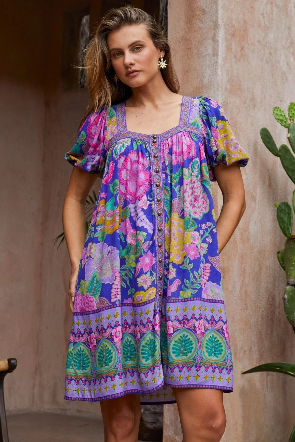 NINE LIVES BAZAAR : Savannah Mini Dress - Hibiscus