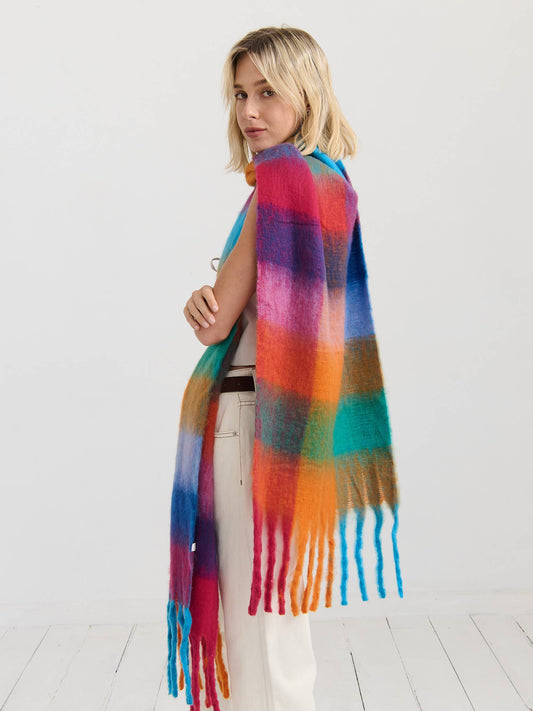 ANGELS WHISPER : Mari Checkered Fluffy - Scarf