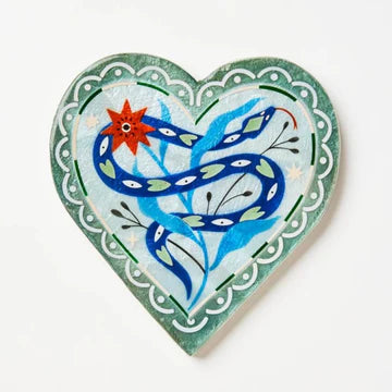 JONES & CO : Fable Snake Blue Heart - Wall Art