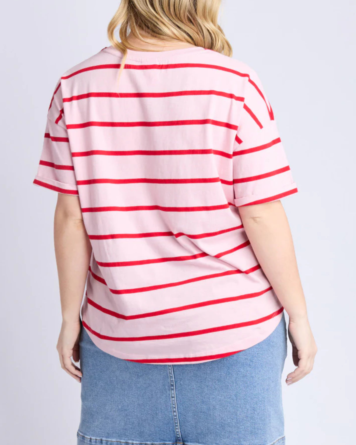 ELM : Halli Stripe Tee - Pink Stripe