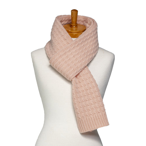 TAYLOR HILL : Cable Knit Peach - Scarf