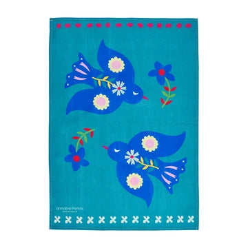 ANNABEL TRENDS. :  Cotton Fiesta Blue Print - Tea Towel